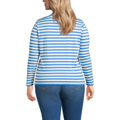 Plus Size Supima Cotton Long Sleeve V-Neck T-Shirt