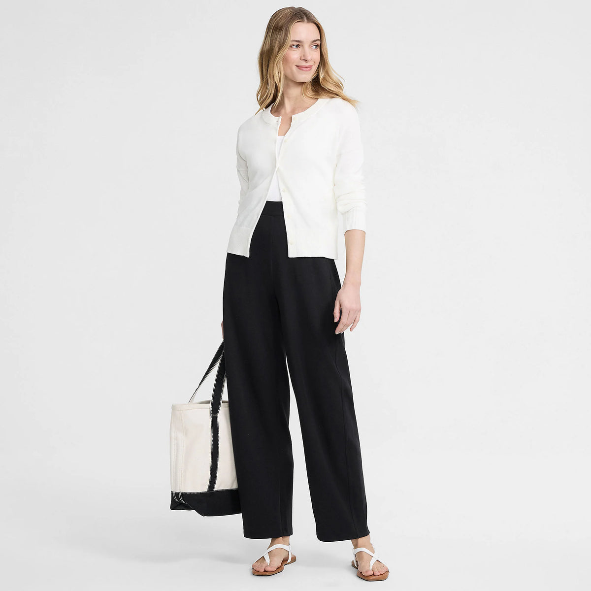 Women's Petite Sport Knit High Rise Barrel Ankle Pants