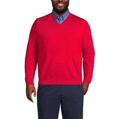 Mens Big and Tall Performance Long Sleeve Vneck Pullover Sweater