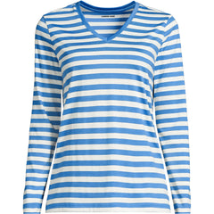 Plus Size Supima Cotton Long Sleeve V-Neck T-Shirt
