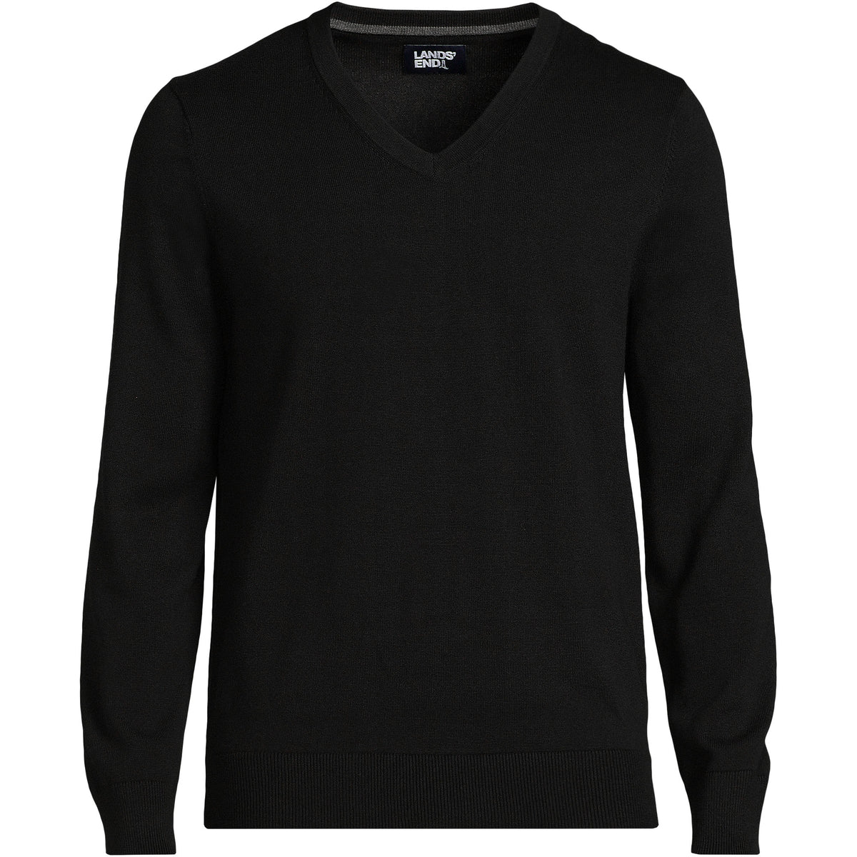 Men's Big Fine Gauge Cotton V Neck Sweater
