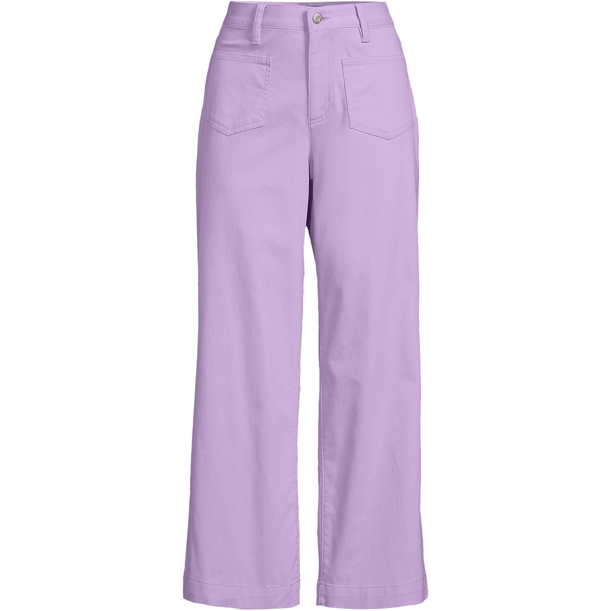 Women's High Rise Patch Pocket Wide Leg Chino Crop Pants