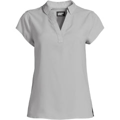 Women's Short Sleeve Split Neck Crepe Blouse