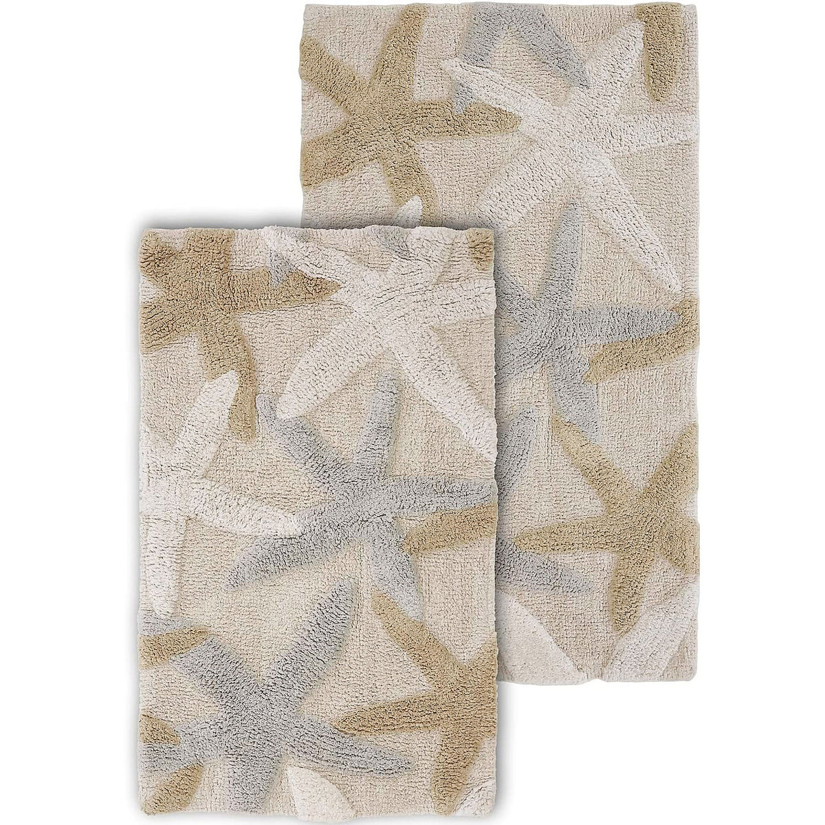 Chesapeake Ariel Star Pattern Cotton Anti Skid 2 Piece Bath Rug Set