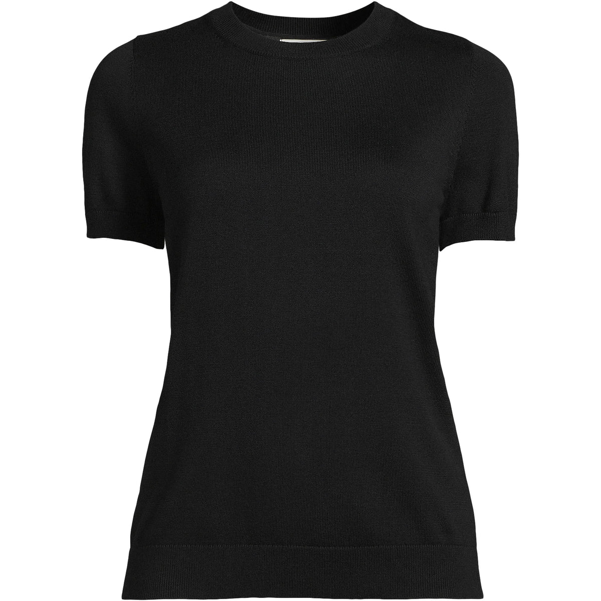 Women's Cotton Modal Short Sleeve Jewel Neck Pullover Sweater