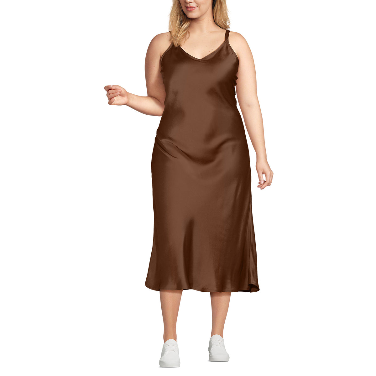 Women's Plus Size Satin Slip Dress