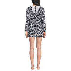 Women's Long SunShade UPF 50 Hooded Mini Swim Swim Cover-Up Dress