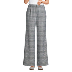 Women's Petite Brushed Flannel High Rise Pleated Wide Leg Pants