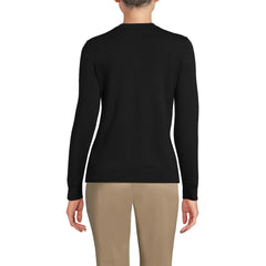 Women's Petite Cotton Modal Crew Neck Cardigan Sweater