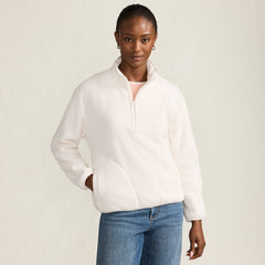 Women's Petite Half Zip Cozy Sherpa Fleece Pullover
