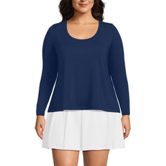 Women's Plus Size Power Performance Long Sleeve Scoopneck Tee