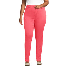 Women's Plus Size High Rise Slimming 5 Pocket Chino Slim Leg Pants