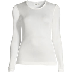 Women's Plus Size Silk Interlock Long Sleeve Crewneck Long Underwear Top