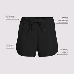Women's Plus Size 3" Packable Cover-up Swim Shorts