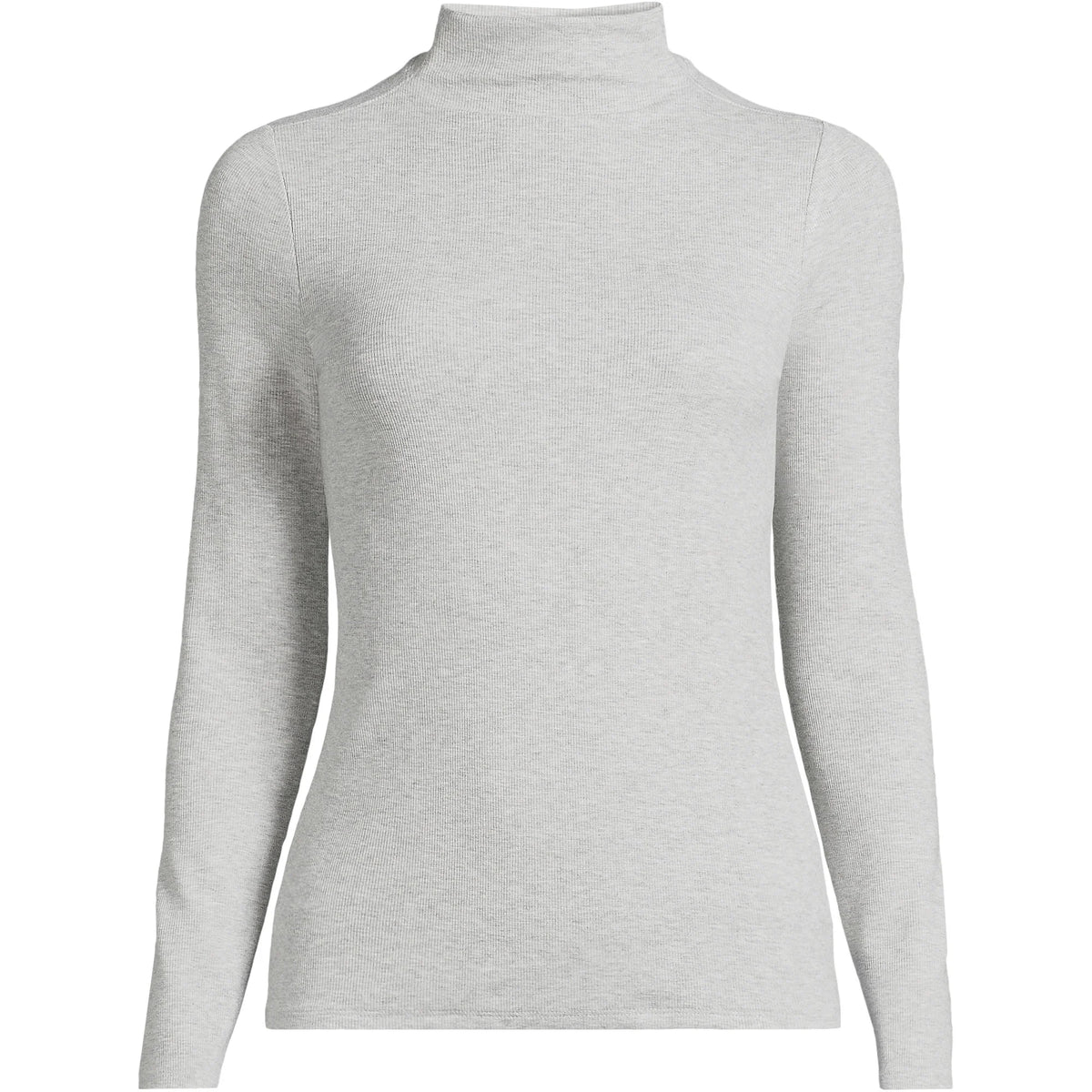 Women's Plus Size Drapey Rib Skimming Long Sleeve Mock Neck