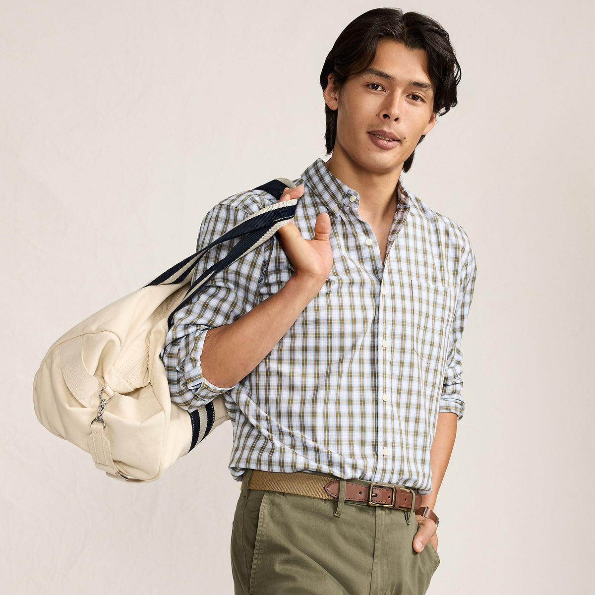 Men's Tall Long Sleeve Tailored Fit Travel Kit Shirt