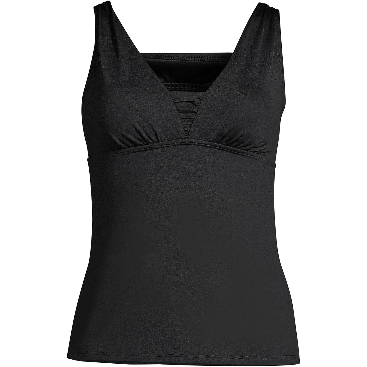 Women's Long Chlorine Resistant Tummy Control Grecian Tankini Swimsuit Top Adjustable Straps
