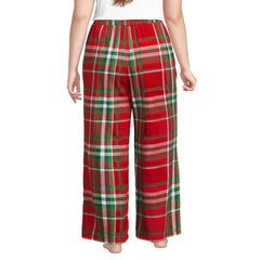 Women's Plus Size Flannel Wide Leg Sleep Pants