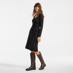 Women's Tall Cotton Modal Collared Wrap Dress