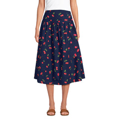 Women's Poplin Drop Waist Midi Skirt - Set Bottom