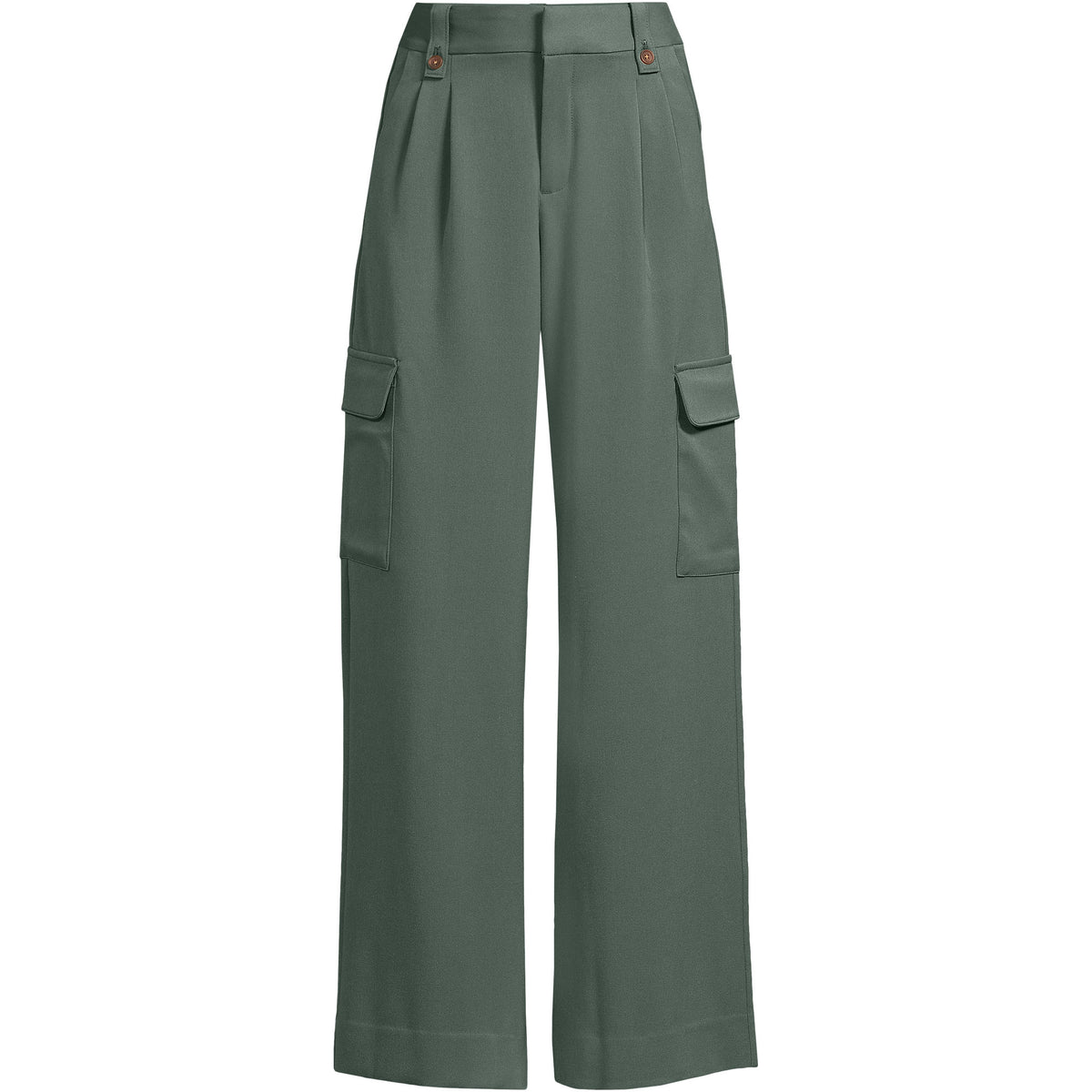 Women's Petite Soft Polish Cargo High Rise Wide Leg Pants