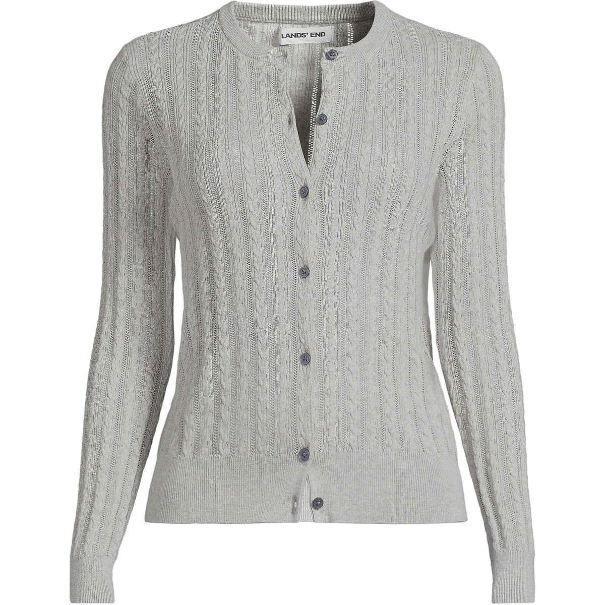 Women's Cotton Pointelle Modern Cardigan Sweater