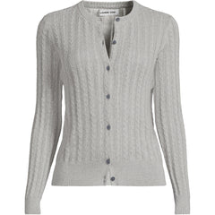 Women's Cotton Pointelle Modern Cardigan Sweater