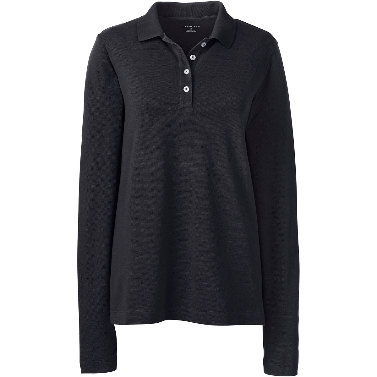 Women's Plus Size Long Sleeve Mesh Polo