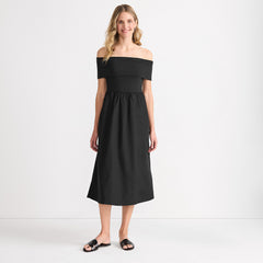 Women's Off the Shoulder Slender Mixed Media Dress
