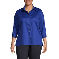Women's Plus Size 3/4 Sleeve Performance Twill Shirt