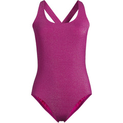 Women's Tugless Shine X-Back One Piece Swimsuit