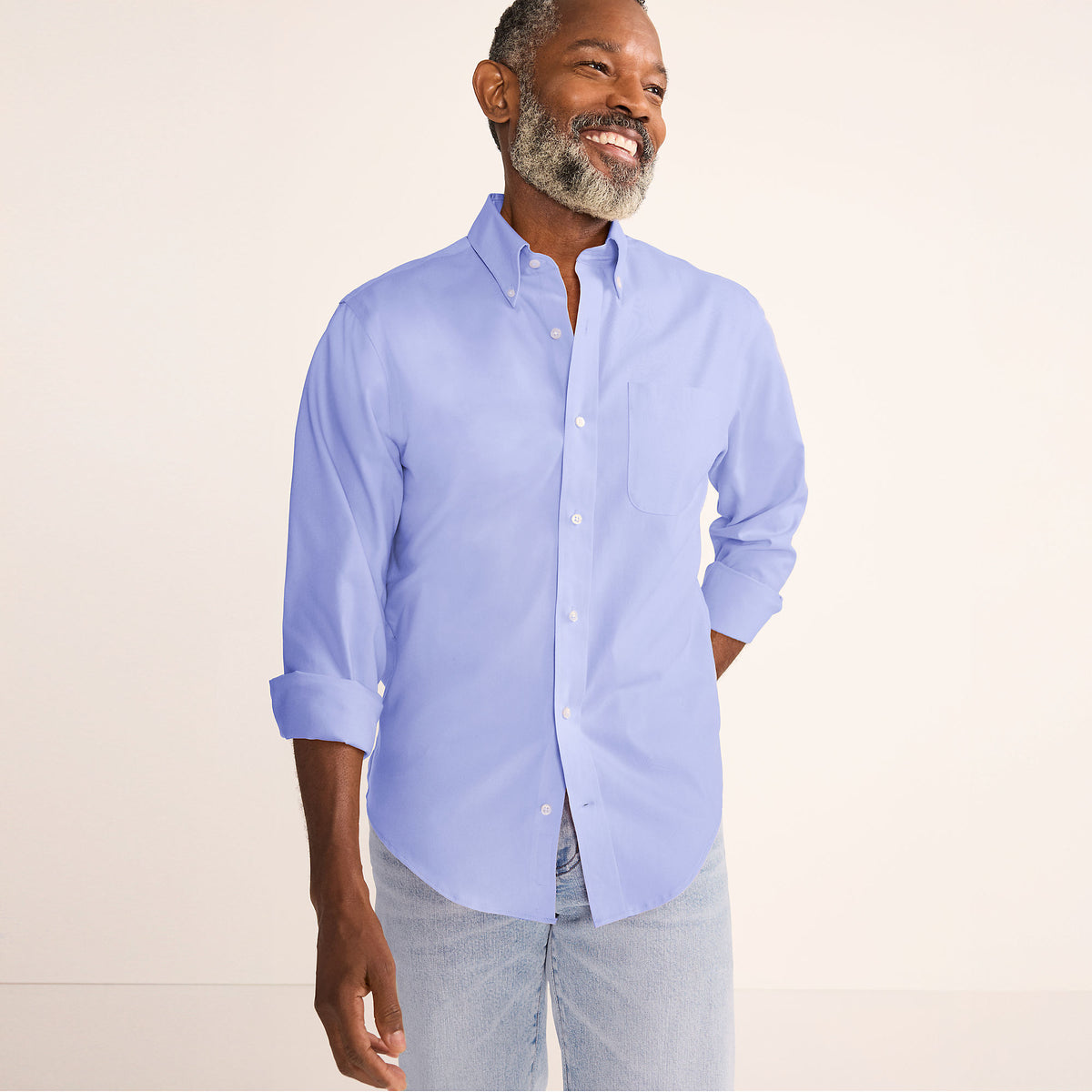Men's Tall No Iron Supima Cotton Pinpoint Buttondown Collar Dress Shirt