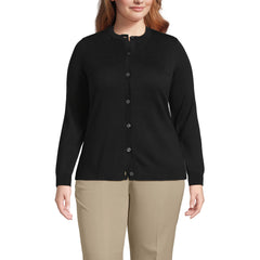 Women's Plus Cotton Modal Crew Neck Cardigan Sweater