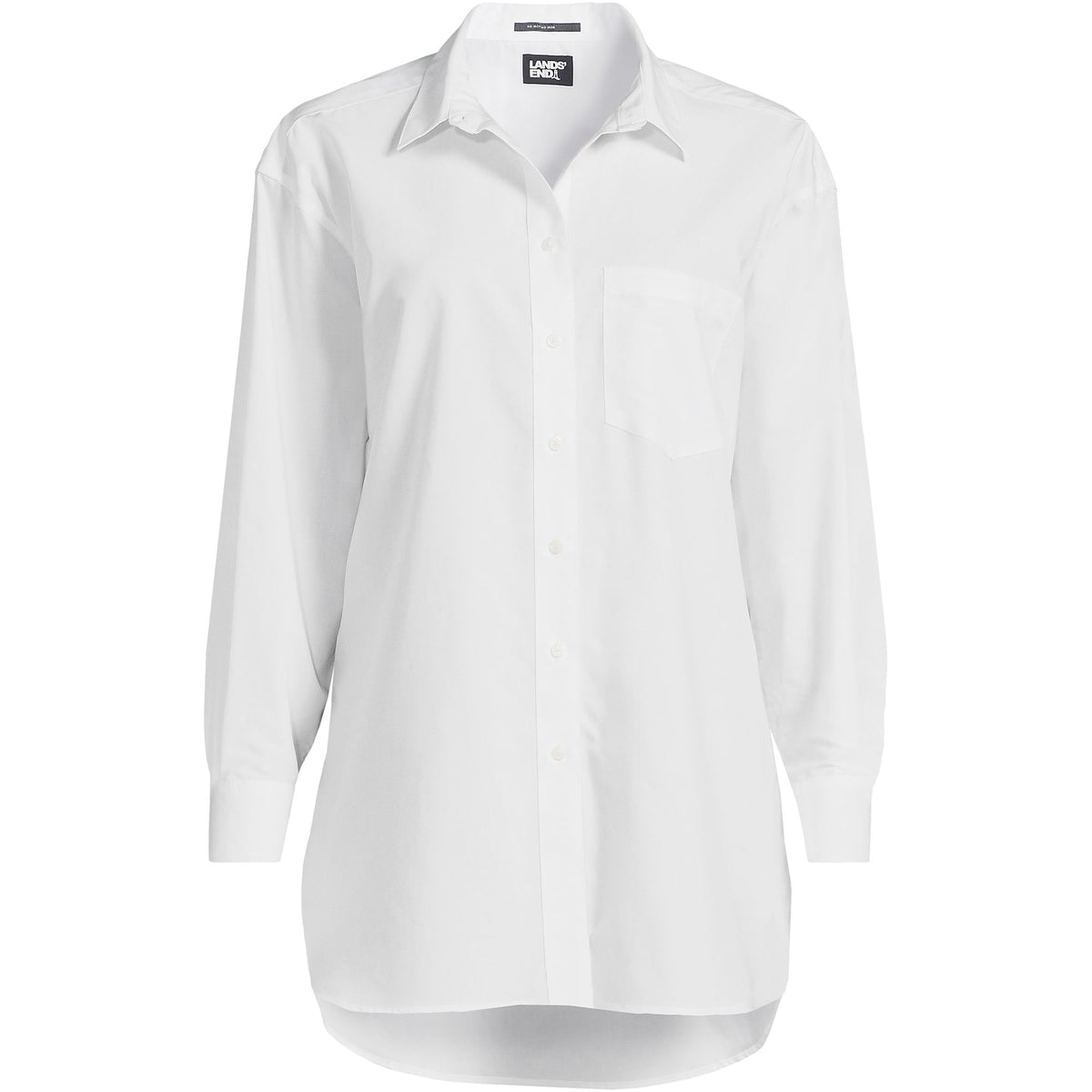 Women's Plus Size No Iron Poplin Extra Long Tunic