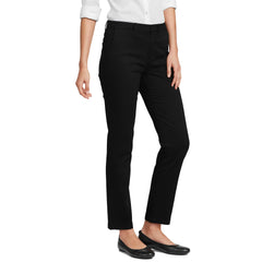 Women's Petite Mid Rise Classic Straight Leg Chino Ankle Pants