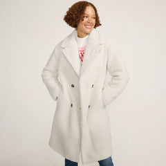 Women's Double Breasted Sherpa Fleece Coat