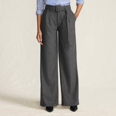 Women's Brushed Flannel Mid Rise Wide Leg Trousers