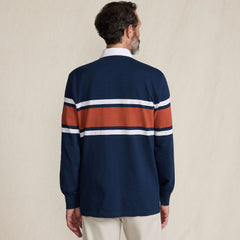 Men's Tall Long Sleeve Lightweight Slub Rugby Polo
