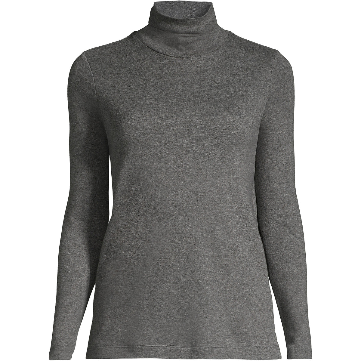 Women's Plus Size Supima Cotton Fitted Long Sleeve Turtleneck