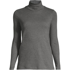 Women's Plus Size Supima Cotton Fitted Long Sleeve Turtleneck