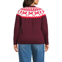 Women's Plus Size Drifter Jacquard Raglan Crew Neck Sweater