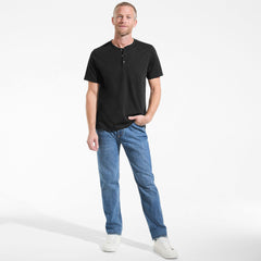 Men's Short Sleeve Cotton Supima Jersey Henley