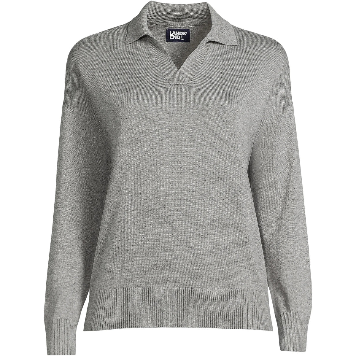 Women's Plus Size Cotton Modal Long Sleeve Polo Collar Sweater