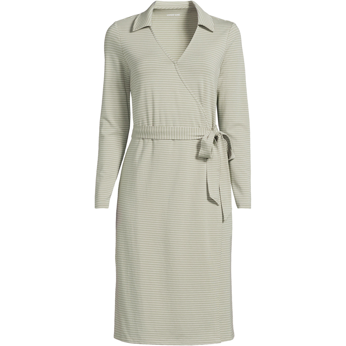 Women's Plus Size Cotton Modal Collared Wrap Dress