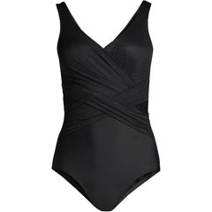 Women's D-Cup SlenderSuit Wrap One Piece Swimsuit