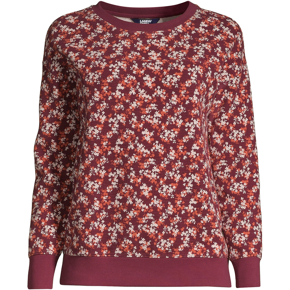 Women's Long Sleeve Waffle Crewneck Top
