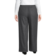 Women's Plus Size Brushed Flannel Mid Rise Wide Leg Trousers
