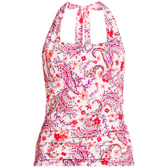 Women's D-Cup Chlorine Resistant Square Neck Halter Tankini Swimsuit Top