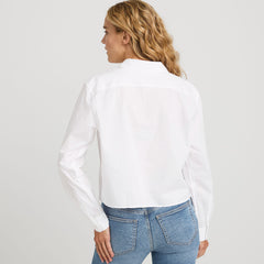 Women's Cotton Cropped Long Sleeve Shirt