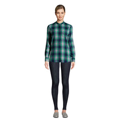 Women's Flannel Long Sleeve Tunic Top